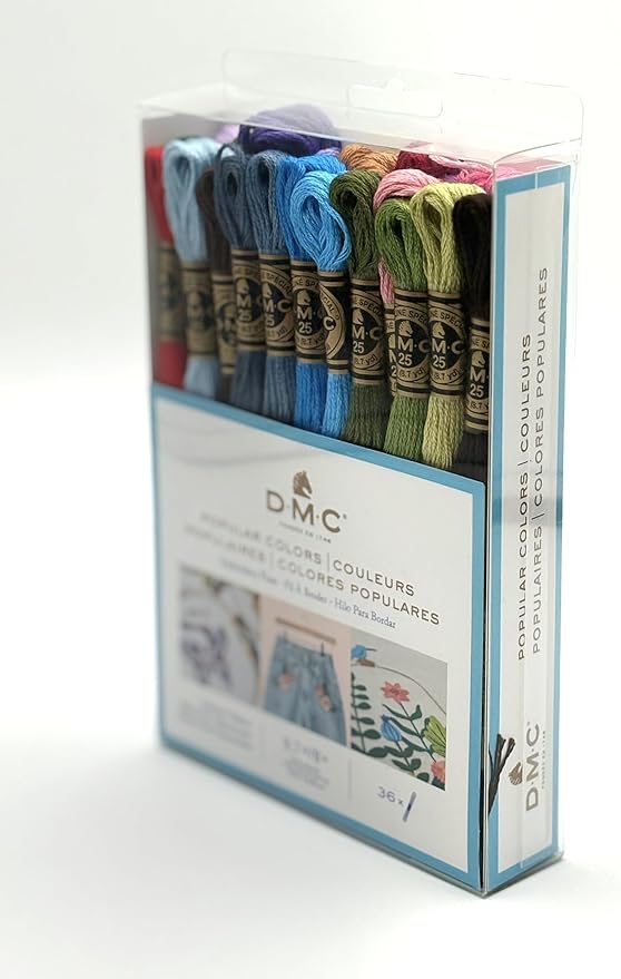DMC 117F25-PC36 Embroidery Popular Colors Floss Pack, Colors may vary, 8.7-Yard, 36/Pack