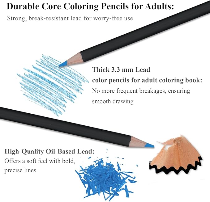 Colored Pencils for Adult Coloring Books, 72 Color Pencil Set, Soft Core Color Pencils for Adult Coloring Book, Coloring Pencils for Adults - Drawing, Sketching, Blending & Shading-Art Supplies.
