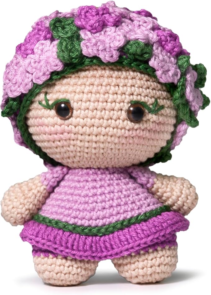 Circulo Amigurumi Crochet Kit - Too Cute - All Included, Easy Instructions - Crochet Kit for Intermediate - Crochet Set - Character Crochet Kit, Premium Amigurumi Yarn for Crocheting - Violet