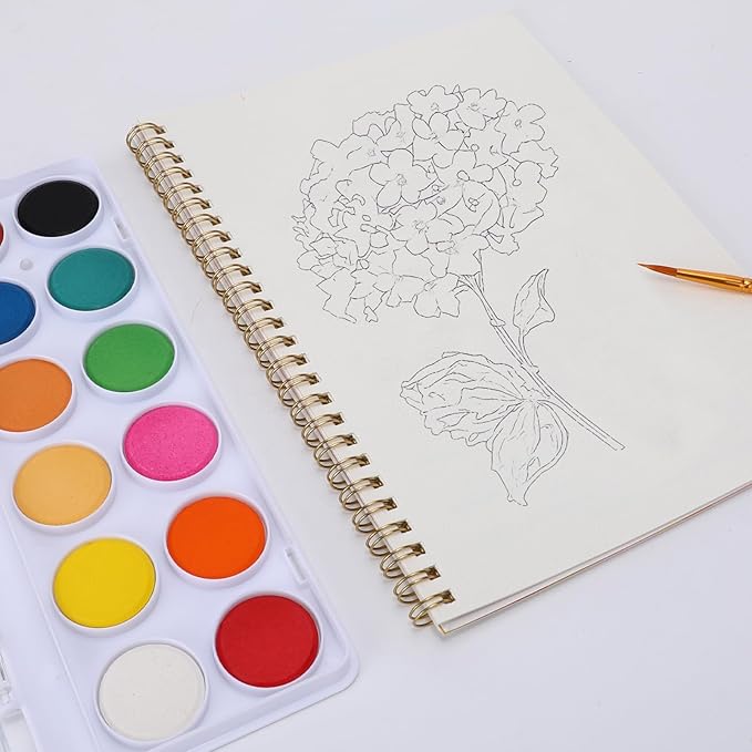 Watercolor Workbooks, Coloring Book Beginner Painting Kit, Arts Crafts Supplies Gift for Enthusiasts (Flower1)