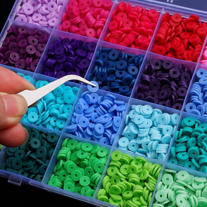 2000 Pcs-6800 Pcs Clay Beads for Bracelets Making 6mm Spacer Beads for Jewelry Making Earring Bracelets Necklace Earring Accessories DIY Handmade Craft (24 Color)