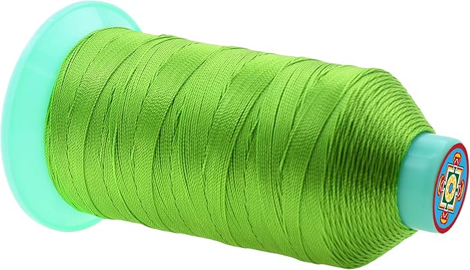 Mandala Crafts Size 207 630D T210 Bonded Nylon Thread - Apple Green 800 YDs Tex 210 Heavy Duty Sewing Threads for Leather, Jeans, Weaving, Outdoor Marine Upholstery