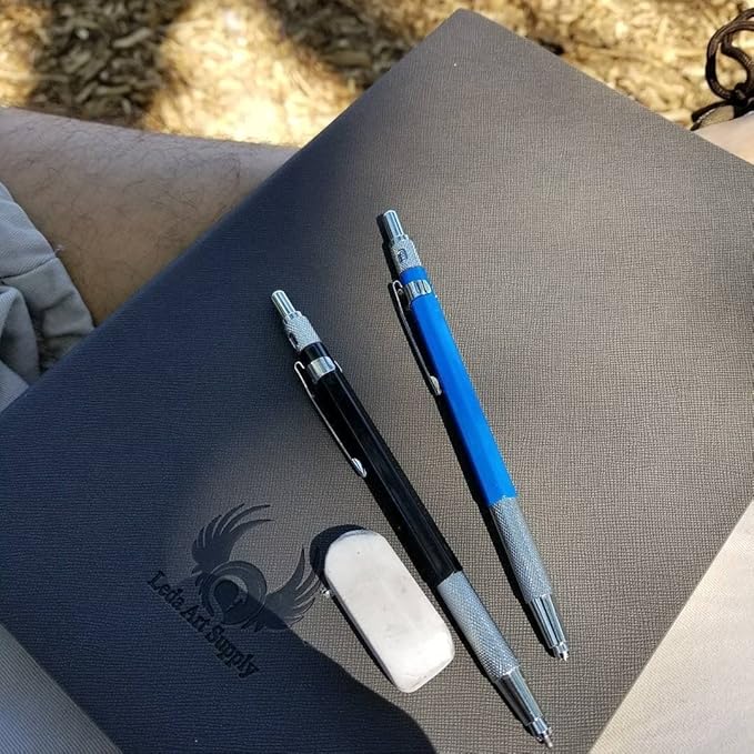 a5 sketchbook, lay flat softcover sketch book for everyone, ideal for ink, water color, pen, pencils, 160 tear resistant pages, size: medium, leda art supply