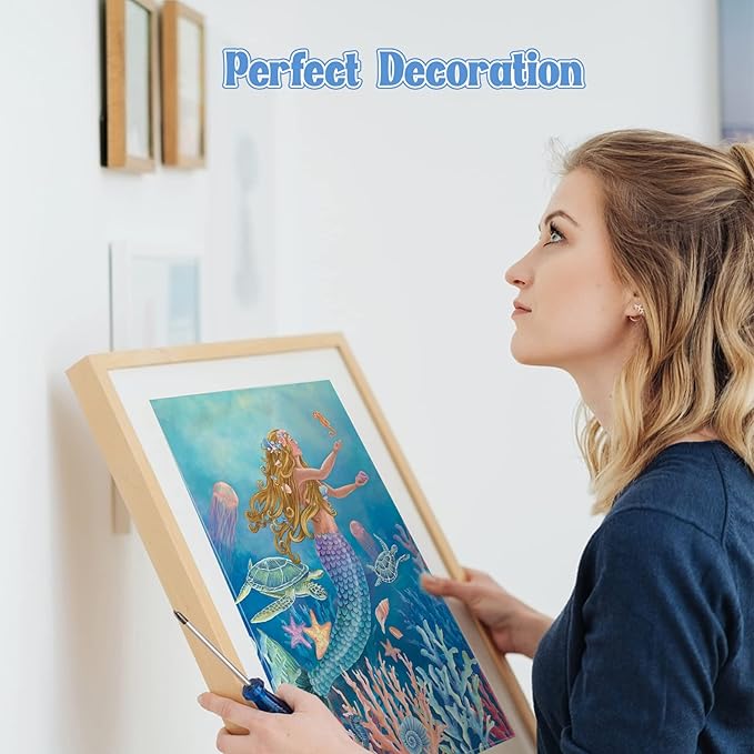 NAIMOER Mermai Diamond Art Kits for Adults, DIY Full Drill 5D Diamond Painting Nautical Fish Diamond Art Kits (12" x 16") for Home Wall Decor (Diamond Art Mermaid)