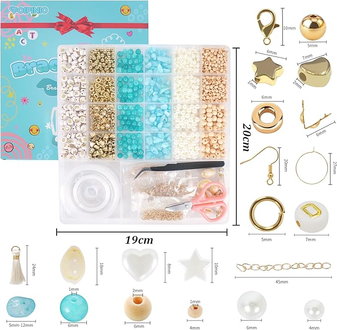 toipinio bracelet making kit jewelry making supplies kit natural stone beads for irregular natural stone with for diy craft friendship bracelet/necklace/earrings for adults (lapis lazuli+aquamarine)