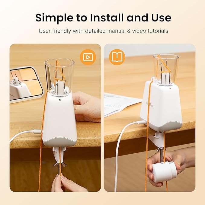 Etcokei Automatic i-Cord Knitting Machine, Electric iCord Maker Tool, i-Cord Knitter Crochet Machine, Knitting Yarns to i-Cords Efficiently, Hands-Free Yarn Knitter for DIY Crochet Knitting Projects