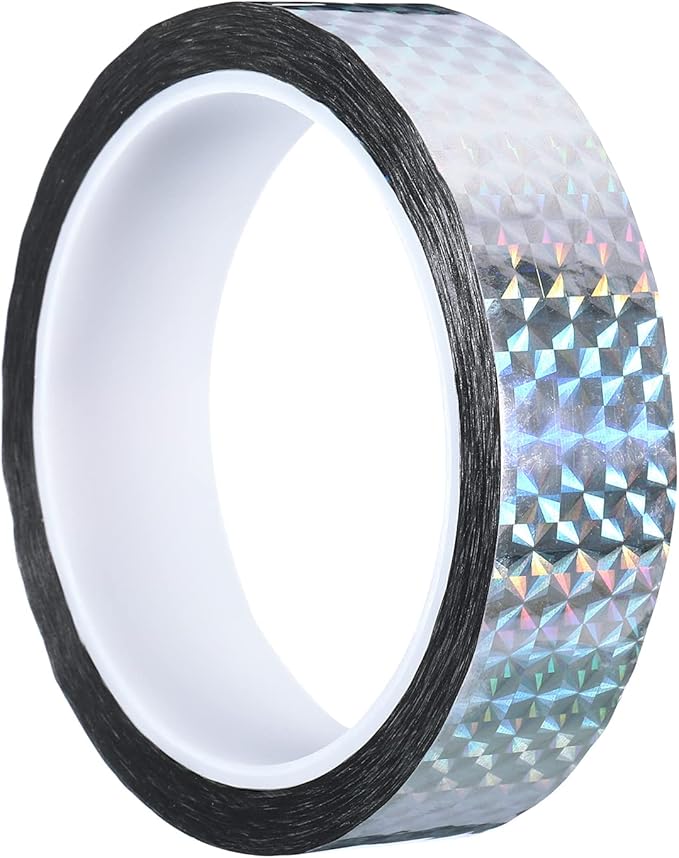 PATIKIL Prism Tape 1 Inch x 55 Yards, Holographic Metalized Reflective Adhesive for Detailing Accent Wall Decor Art, Silver