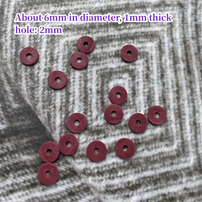 2000pcs Heishi Vinyl Beads Flat Round Polymer Clay Spacer Beads for Making Bracelet Necklace Earring Accessories DIY Handmade Craft(Wine Red, 6mm)