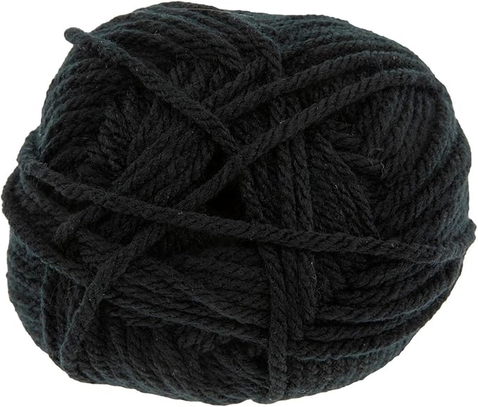 Yarn Bee Soft & Sleek Chunky - 5-Bulky - 100% Low Pill Acrylic, Yarn for Crocheting & Knitting Blankets, Hats, Sweaters, and More, Set of 2, 1 Black