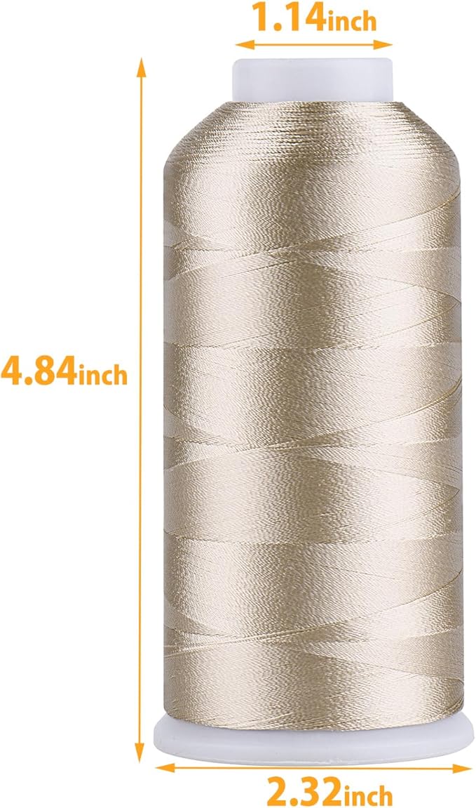 Simthread Rayon Embroidery Thread 5500 Yards, 40wt 100% Rayon Viscose for Commercial and Domestic Machines - Taupe 1128
