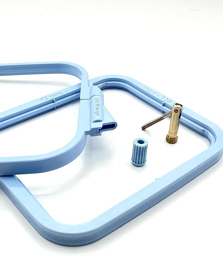 nurge square embroidery hoop - plastic cross stitch frame for needlepoint & embroidery - adjustable craft hoop - blue - no:4 (large)