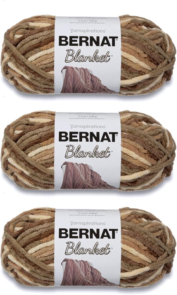 Bernat Blanket Sonoma Yarn - 3 Pack of 150g/5.3oz - Polyester - 6 Super Bulky - 108 Yards - Knitting/Crochet
