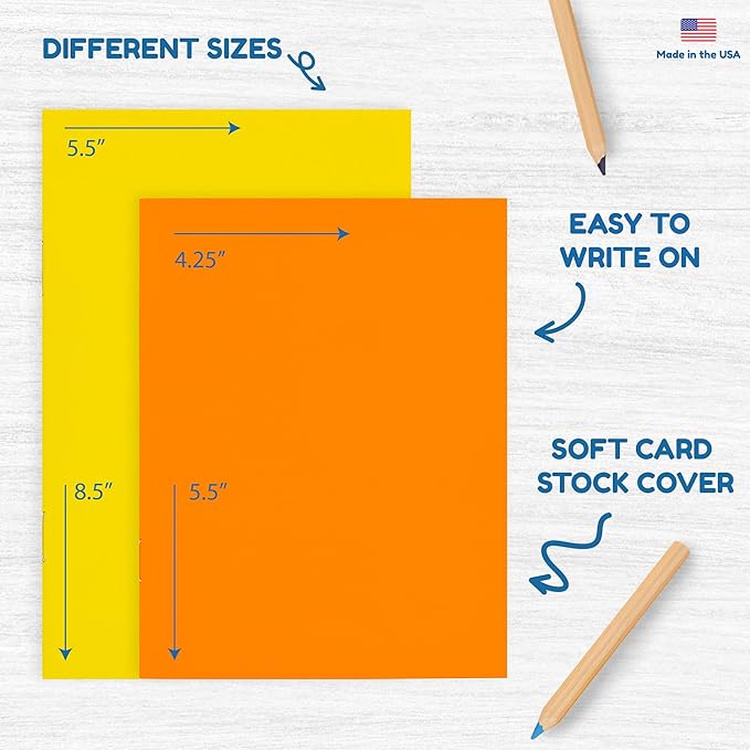 hygloss blank books - bulk 24 pack – 4.25" x 5.5" a6 white paperback blank books for kids to write stories, doodle, arts & crafts – plain drawing sketchbook, unlined journal, notebook without lines