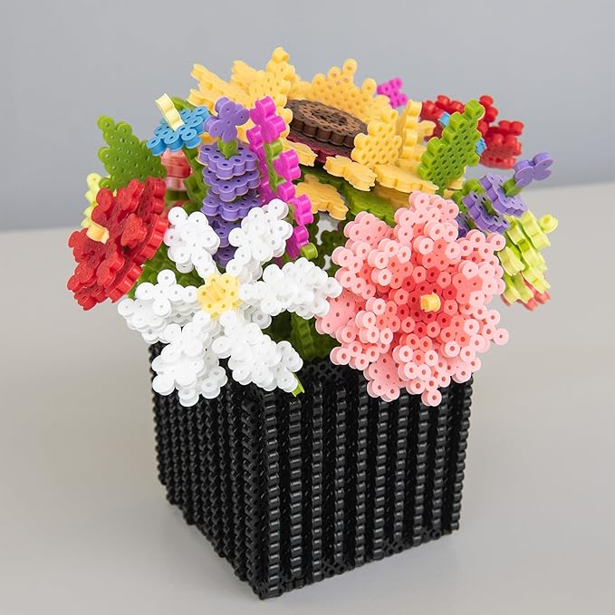 Perler 80-57239 Wildflower Bouquet 3D Fused Bead Craft Activity Kit, Multicolor, 8007 Pieces