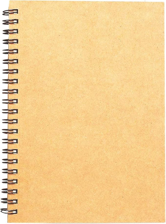 BGJRBY Spiral Sketch Book Large Notebook（Built-in drawing board） Kraft Cover Blank Sketch Pad Wirebound Sketching for Drawing Painting 8.6x11.4-Inch (1 Pack) 200 Pages, 100 Sheets