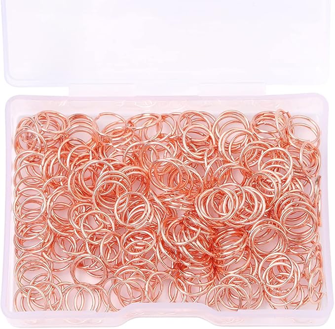 Rose Gold Plated Jump Rings Non Tarnish 8mm 300pcs for Jewelry Making Findings