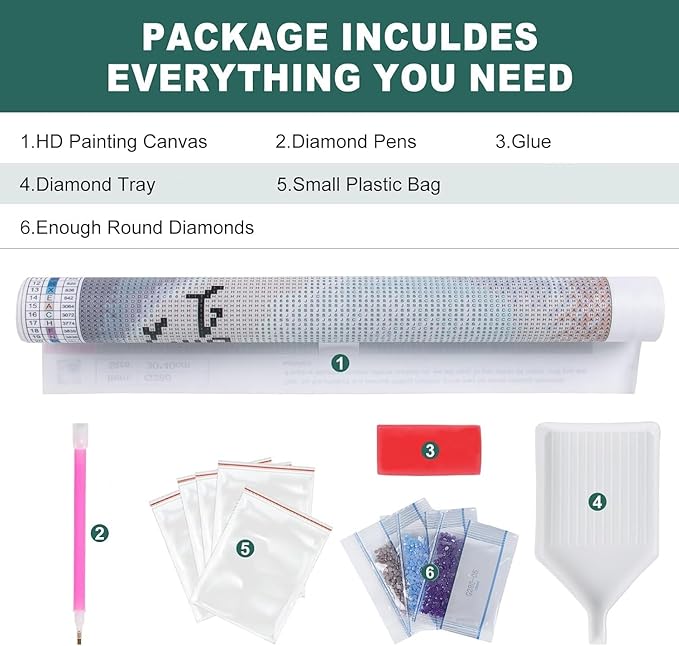 mrpwnle Dog Diamond Art Kits for Adults, White Cute Dog Diamond Painting Kits for Adults, 5D Diamonds Painting Kit, DIY Full Round Drill Gem Art Crafts Kit, Home Wall Decor Gifts 11.8x11.8inch
