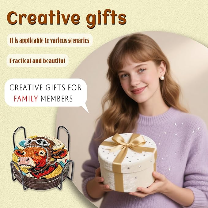 8 Pcs Pilot Diamond Art Coaster Kits with Holder,Diamond Painting Coasters for Adults Beginners,Home Decor Abstract,Fun Gifts for Women