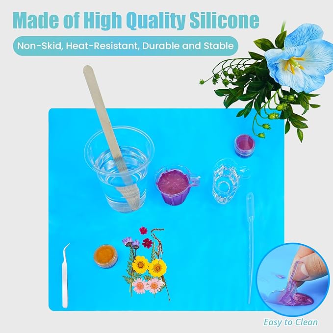 Epoxy Resin Kit, Crystal Clear Resin Epoxy, Bubble Free, No Yellowing, UV Resistant, Food Safe with Foil Flakes, Sequin, Easy Mix 1:1 for DIY Crafts Resin Jewelry Making (32 OZ Kits)