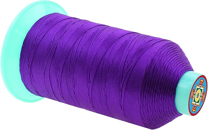 Mandala Crafts Size 207 630D T210 Bonded Nylon Thread - True Purple 800 YDs Tex 210 Heavy Duty Sewing Threads for Leather, Jeans, Weaving, Outdoor Marine Upholstery