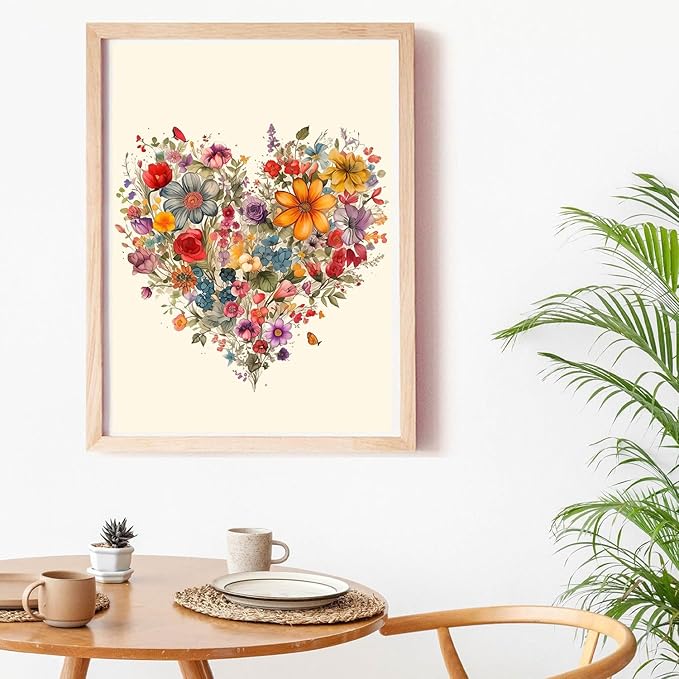 LILEIDECO Diamond Painting Kits for Adults DIY 5D Diamond Art Painting Kits with Round Diamonds Full Drill Love Heart Flower Gem Art Painting Kit for Home Wall Decor Gifts11.8x15.7inch
