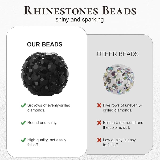 240pcs 10mm Rhinestone Beads for Crafting, Sparkle Clay Beads Crystal Disco Ball for DIY Jewelry Making Bracelet Necklace Earring and Independence Day Decorations Clay Rhinestone Red and Blue Series