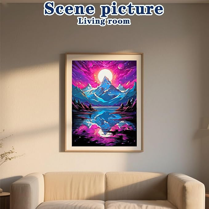 DOTZSO Landscape Diamond Painting Kits for Adults, Easy DIY 5D Round Full Drill Diamond Art kit Diamond Dot Crystal Gem Art and Craft for Beginners Home Wall Decor 12x16 Inches