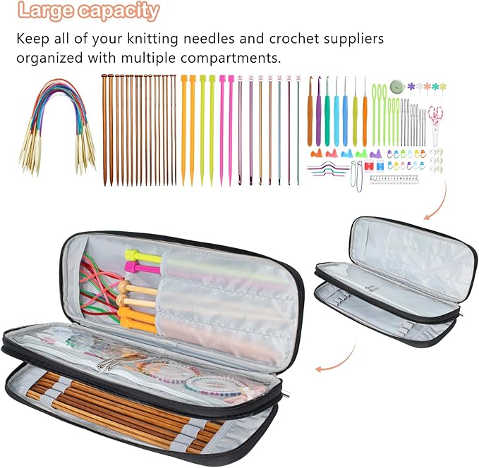 Knitting Needles Case (up to 14 Inches), Knitting & Crochet Accessory Organizer
