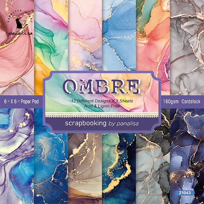 YASMEN Marble Colored Scrapbook Paper Pad, 6x6 Single-Sided Valentine Cardstock Paper Pad for Card Making, Journals, Planner, DIY Envelopes, Greeting Cards, Gift Card, Decorative Art Craft -24 Sheets