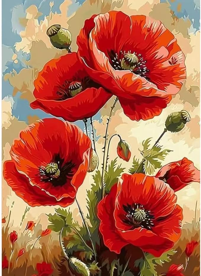 5D Diamond Painting Kits for Adults-Flower Diamond Art Kits for Adults Beginner, DIY Full Drill Diamond Dot Gem Painting for Home Wall Decor 12 x 16 inch