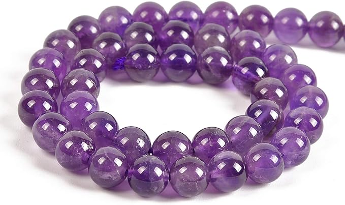 60pcs 6mm Natural Lt. Amethyst Gemstone Round Spacer Loose Stone Beads for Jewelry Making 15.5" 1 Strand (Lt. Amethyst, 6mm 60Beads)