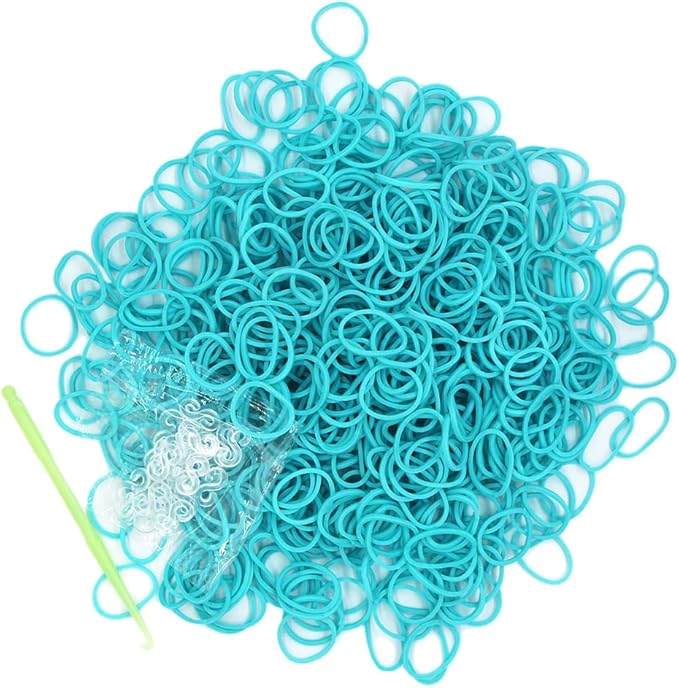 Salome Idea 3000Pcs Loom Rubber Bands Refill Kit, Includes 75 S-Clips & 5 Hooks, Premium Rubber Band Bracelet Making Supplies for Kids DIY Crafting Gift (Light Blue)