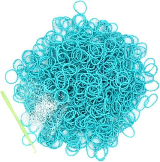 Salome Idea 3000Pcs Loom Rubber Bands Refill Kit, Includes 75 S-Clips & 5 Hooks, Premium Rubber Band Bracelet Making Supplies for Kids DIY Crafting Gift (Light Blue)