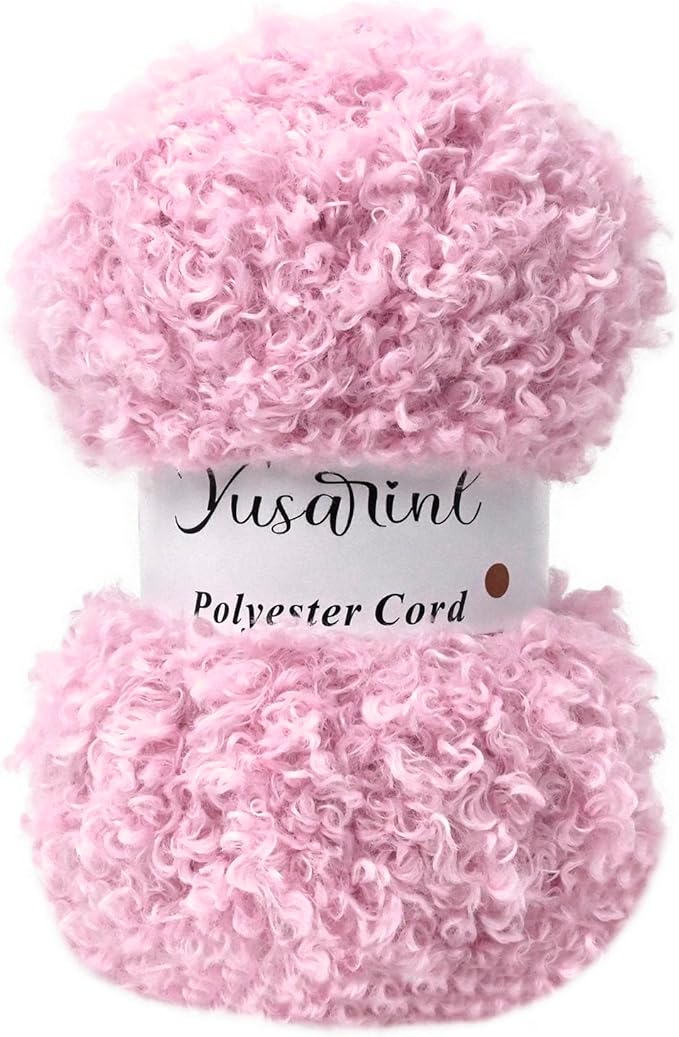 (32 Colors Available) Yusarinl Teddy Bear Yarn,Fuzzy Yarn for Crochet Polyester Plush Fur for Crafts Fluffy Fuzzy for Knitting(3.35 oz, 40 yds)-Pink