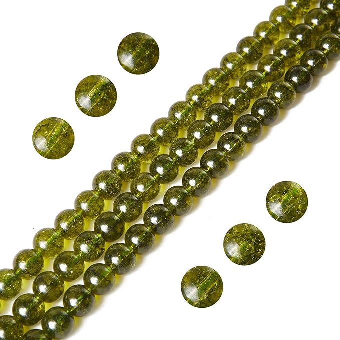 100pcs 6mm peridot beads natural gemstone beads round loose beads for jewelry making
