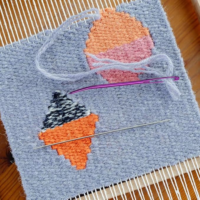 12 Pcs Large Big Eye Weaving Needles, Tapestry Needles Bent Kit, Colorful Bent Tip Tapestry Needle, Yarn Needle