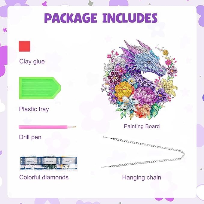 MAXBYE Dragon Hanging Diamond Art Painting Kits for Adults Beginners, DIY 5D Special Shaped Crystal Painting Diamond Kits Hanging Ornament for Gift Home Wall Door Decor