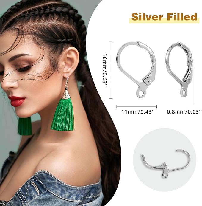 yaugkh 925 silver filled dangle ear wires hypoallergenic tarnish resistant leverback french findings for jewelry making