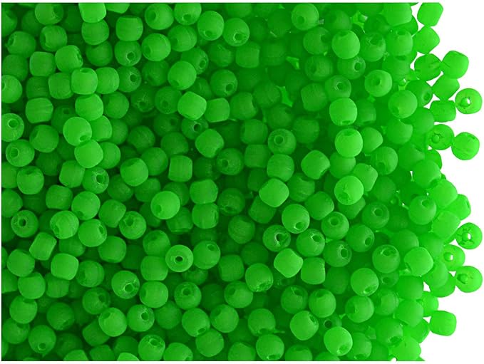 SCARA 0.35 Ounce (10g) Czech Glass Round Beads 0.08 inches (2mm), Warm NEON (UV Active) Glass Beads for Jewelry and Bracelets Making, Beads for Bracelets, Bead kit Warm NEON Mix