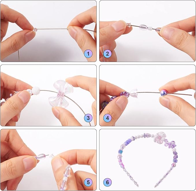 FASHEWELRY 876Pcs Purple Acrylic Pony Beads Cute Gummy Beads Kawaii Clear Beads Assorted Star Heart Bowknot Beads Bulk for Bracelets Necklaces Hair Band Jewelry Making