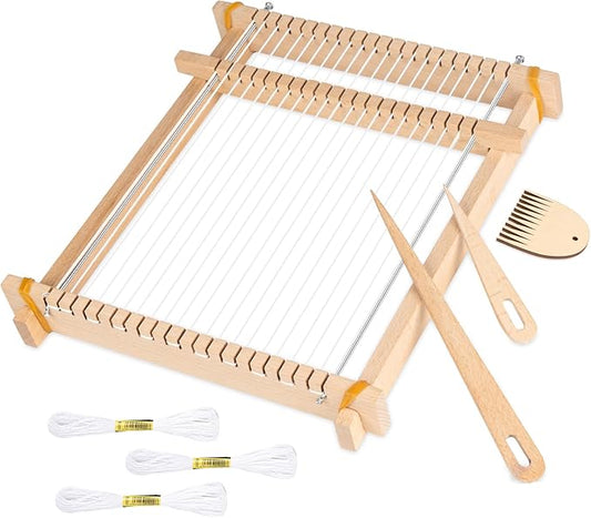 lemonfilter weaving loom, wooden multi-craft frame weaving loom kit for adults, 9" x 11" diy hand-knitting arts looms for beginners, perfect crafts gift for birthday new year