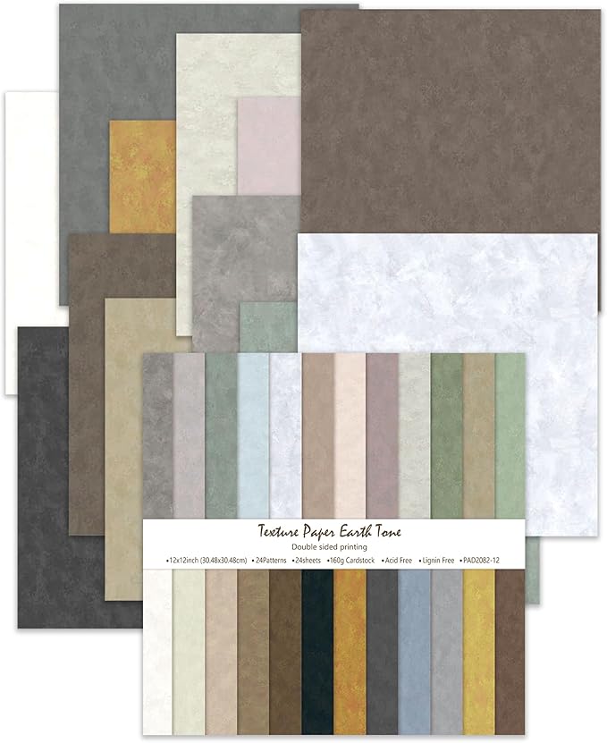24 Sheets Scrapbook Paper 12" Double-Sided Photo Backdrop Bohemian Patterned (Boho Design G)