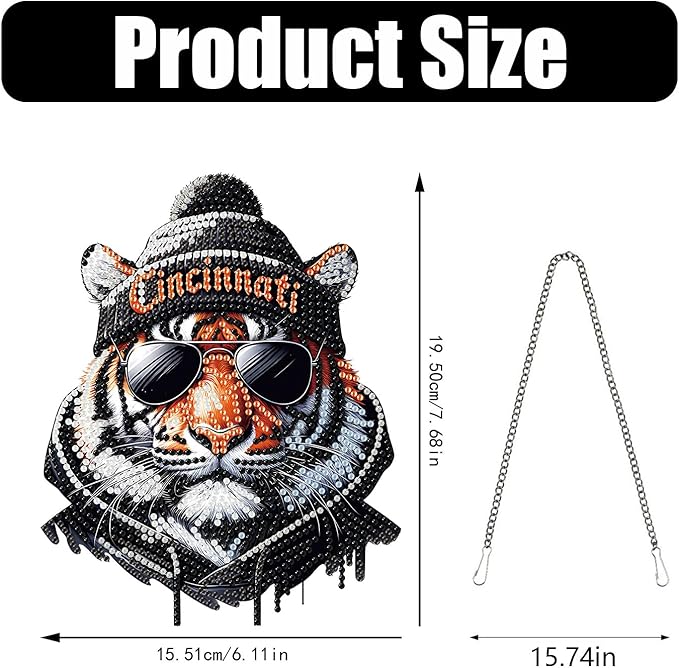 DIY Diamond Art Hanging Kit for Adult,Acrylic Diamond Art Painting Window Pendants Home Garden Wall Hanging Kits Hanging Ornament,Football Style (Cincinnati Red)