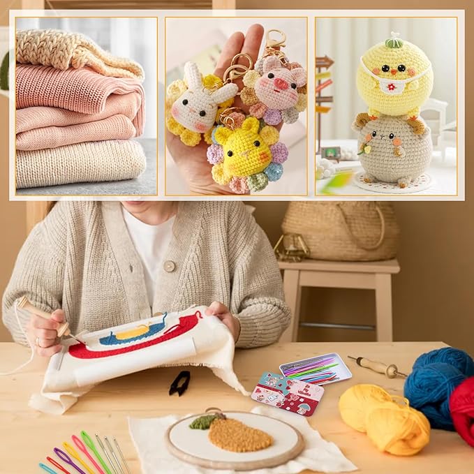 UOOU 73 Pcs Yarn Needles Set, Tapestry Needle, Darning Needles for Yarn, Yarn Needles Large Eye, Plastic Needles for Yarn, Knitting, Crocheting and Sewing