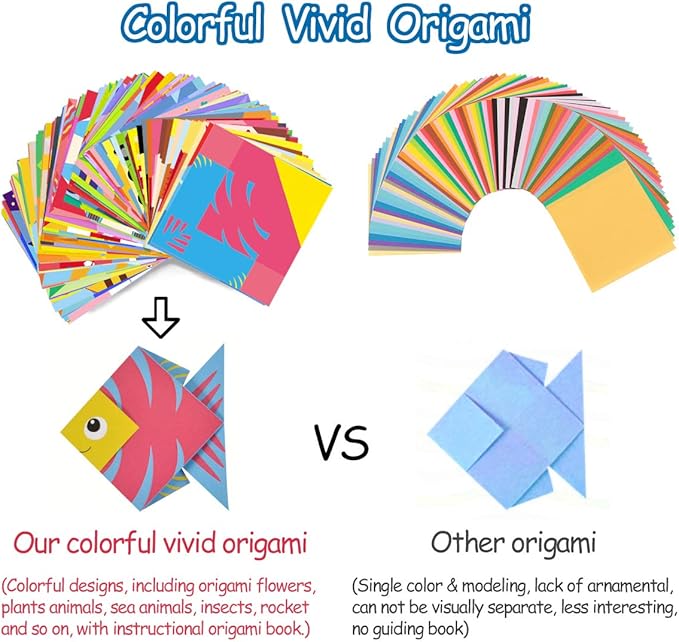 hapray Origami Kit for Kids Ages 5-8 8-12, with Guiding Book, 98 Sheets Paper with 47 Patterns, DIY Art and Craft Projects, Beginners Children's Day Gift Boy Girl