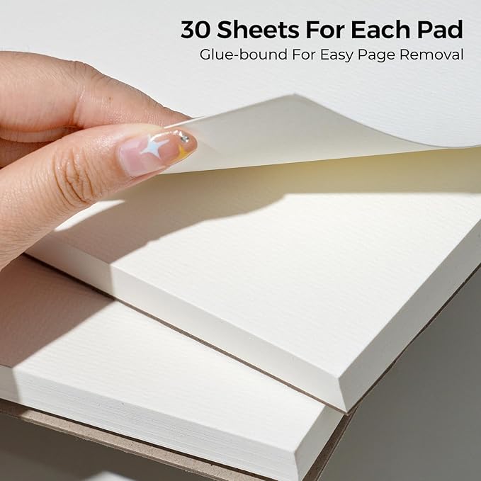 Funto Watercolor Paper Pads, 9x12, 30 Sheets, 140lb/300gsm, Cold Pressed, Acid-Free Heavyweight Art Paper for Painting, Drawing & Art Supplies