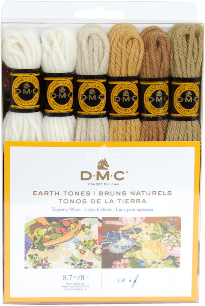 DMC Tapestry Wool - The Earth Tones Collection - 12 Count - 8.7 Yards Skeins