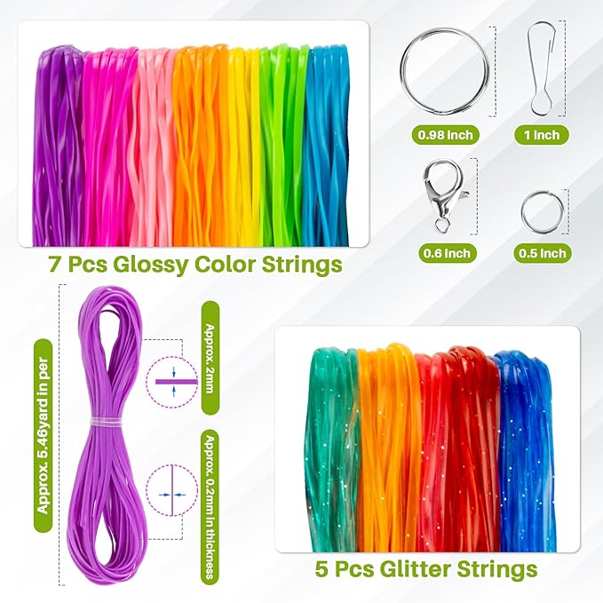 Plastic Lanyard String Kit - Lanyard Making Kit,Plastic String Lacing Cord for Bracelet Making,Making Weaving for Keychain Crafts, Strings Lacing Cord Bracelet 12 Colors