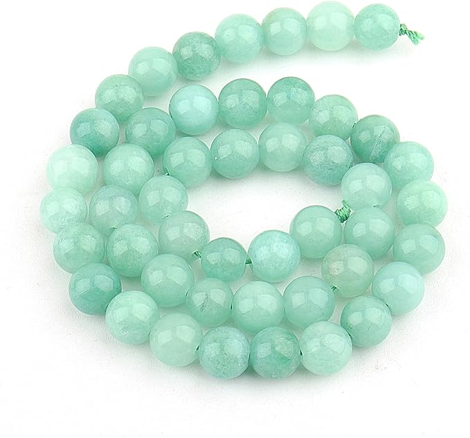 Natural Stone Beads for Jewelry Making - 6mm Gemstone Round Beads for Bracelets(58-62pcs, Burma Jade)
