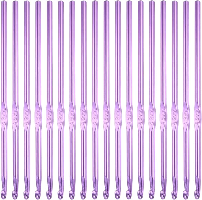 Hordolry 4.5mm Crochet Hooks Bulk, 18Pcs Aluminum Crochet Needle, Knitting Needles for Craft Yarn Contribute to Beginners